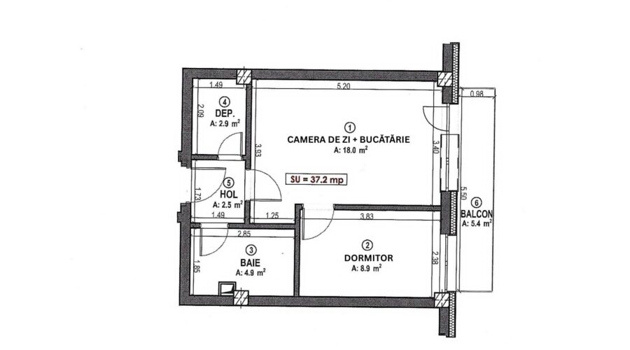 Apartament 2 camere NOU, 37,2 mp + balcon 5,4 mp, Urușagului Florești | Parcare subterană | 0% comision – fotografia 11